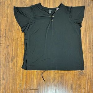 Liz Claiborne Black Women’s 2XL Lace-Up Blouse
